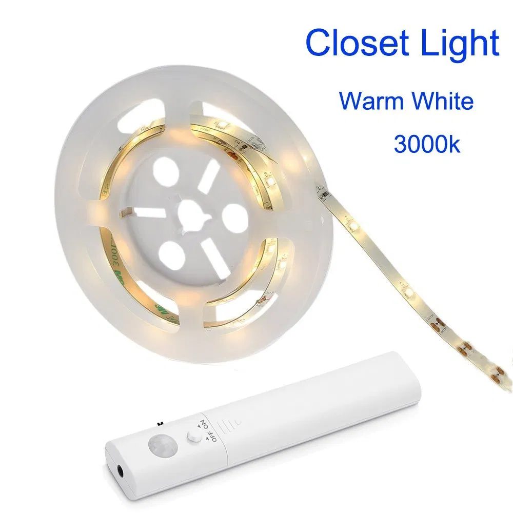 Fita de Luz com Sensor de Movimento PIR 4AA Alimentada por Bateria Ativada para Iluminação de Quarto