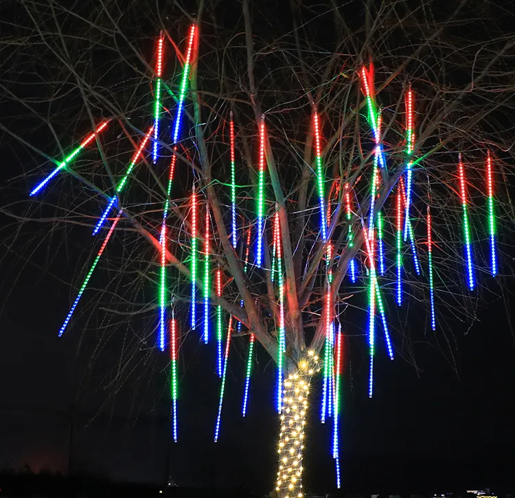 30cm/50cm Luzes de Chuva de Meteoros LED 8 Tubos de Fita para Natal
