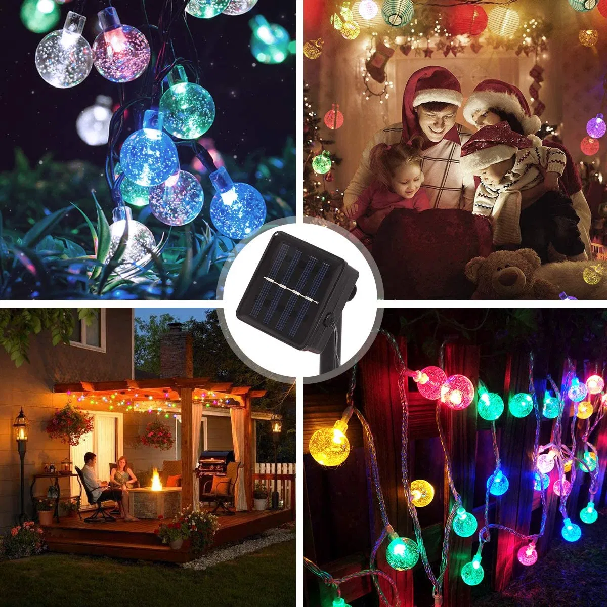 Iluminação Decorativa com Luzes de Fada em Cordão Solar 50/100/200 Luzes de Natal à Prova d'Água para Jardins, Caminhos, Casas e Casamentos Internos e Externos