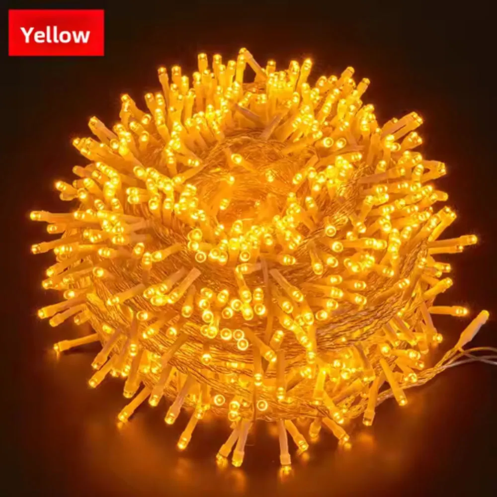 Decoração de Natal Solar Luzes de Natal LED Cordão de Luzes 100 Cordões de Luz LED 220V À prova d'água Opulenta Decoração de Festa de Casamento ao Ar Livre para as Férias
