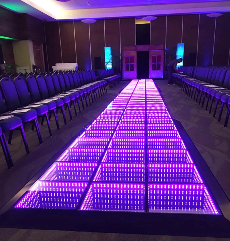 Compre Luz de Palco Disco Barata 3D DMX Espelho LED para Piso de Dança ao Ar Livre