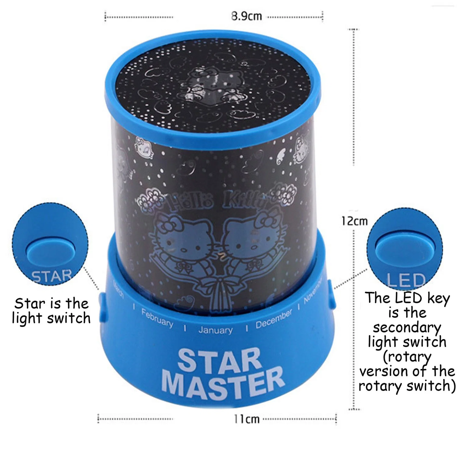 Projetor de Estrela LED Luz Noturna para Decoração de Natal