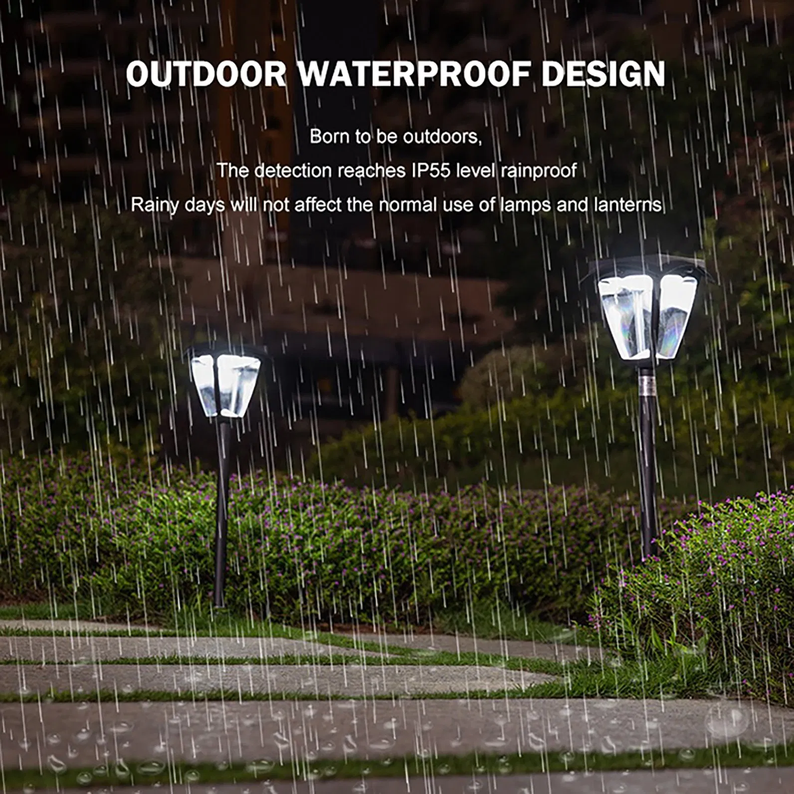 Lanterna de Jardim com Estaca Solar LED à Prova d'Água para Caminho Externo