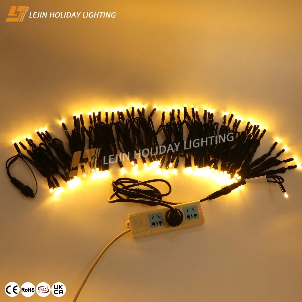 Decoração Personalizada para Fábrica Festa de Natal ao Ar Livre Shopping Mall Casamento 10m IP65 Luzes de Fada LED de Borracha Branca Quente
