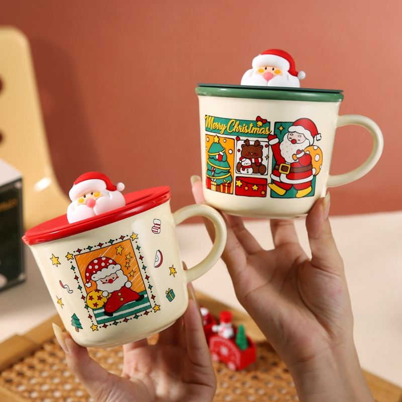 Produtos de Decoração de Ornamentos de Caneca de Café Reutilizável de Natal do Papai Noel por Atacado