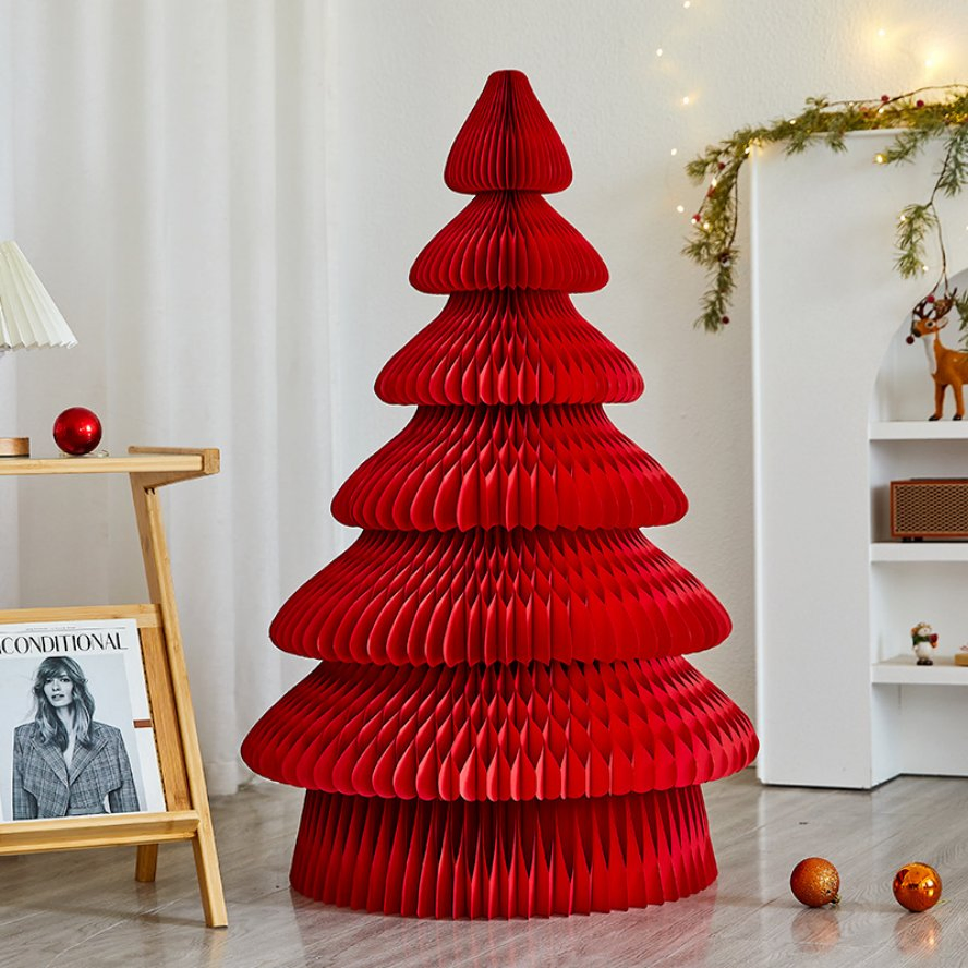 em Promoção Artesanal Personalizado Papel 3D Dobrável Árvore de Natal Ornamentos do Papai Noel Decoração Produto de Presente para Encosta da Montanha