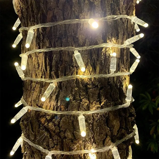 Guirlanda de Borracha Decoração de Natal de Fada Iluminação ao Ar Livre Conectável Uso de Projeto Luzes de Cordão LED 10m