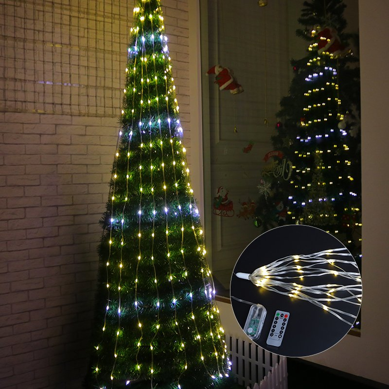 Estrelas Pendentes Brilhantes Luzes de Conto de Fadas para Festas Casamentos Pátio Iluminação Decorativa em Cascata