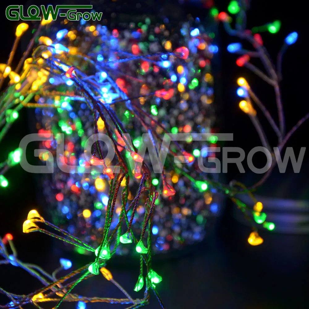 Fio de Luz de Fada LED à Prova d'Água com Cluster de Natal Branco Quente para Decoração de Quarto, Casamento, Festa no Jardim, Parede, Árvore e Casa