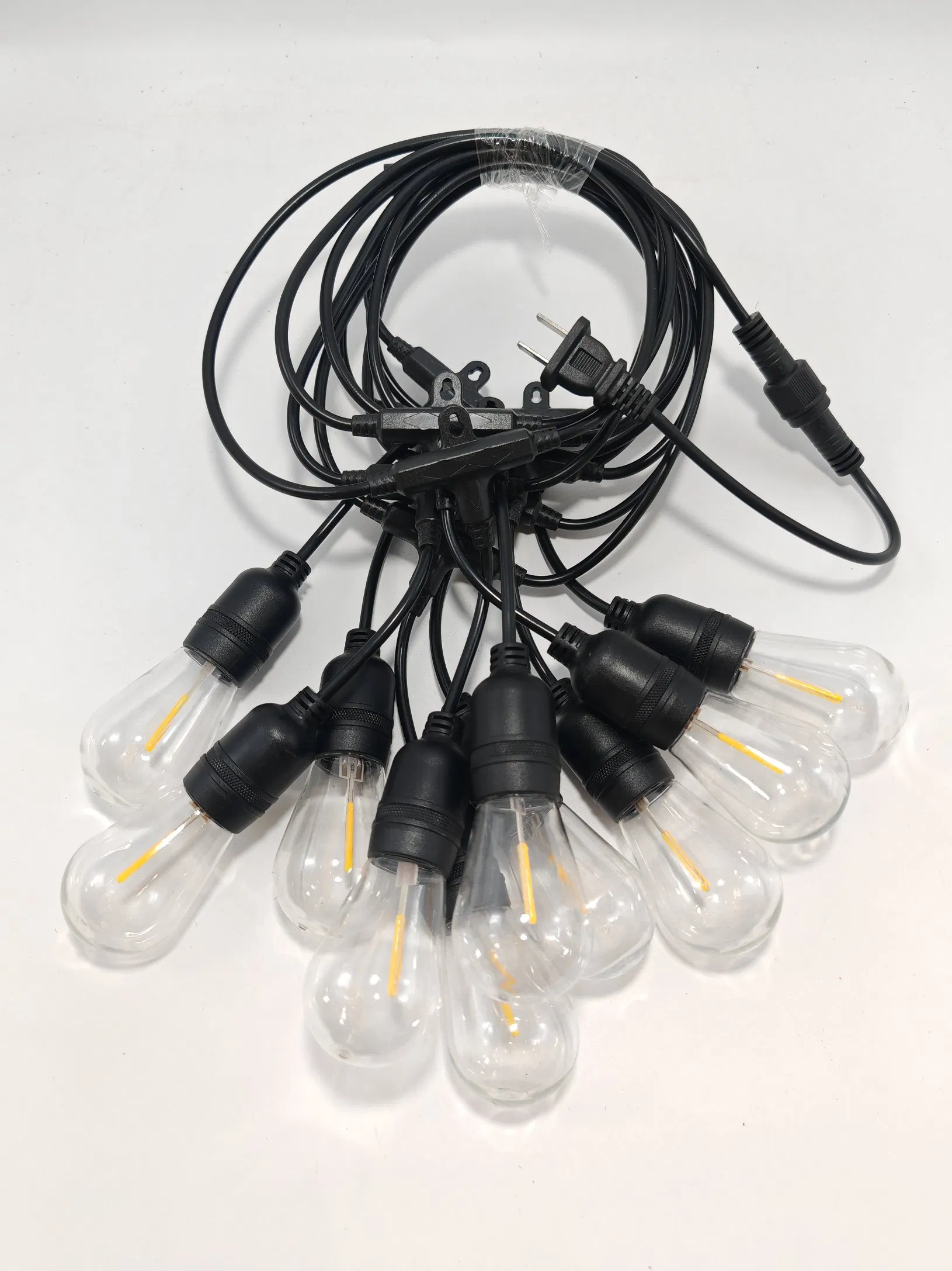 Lâmpada de Água Fluente Meteor Multicolorida S14 Peças de Luz de Fio de Natal com LED Filamento