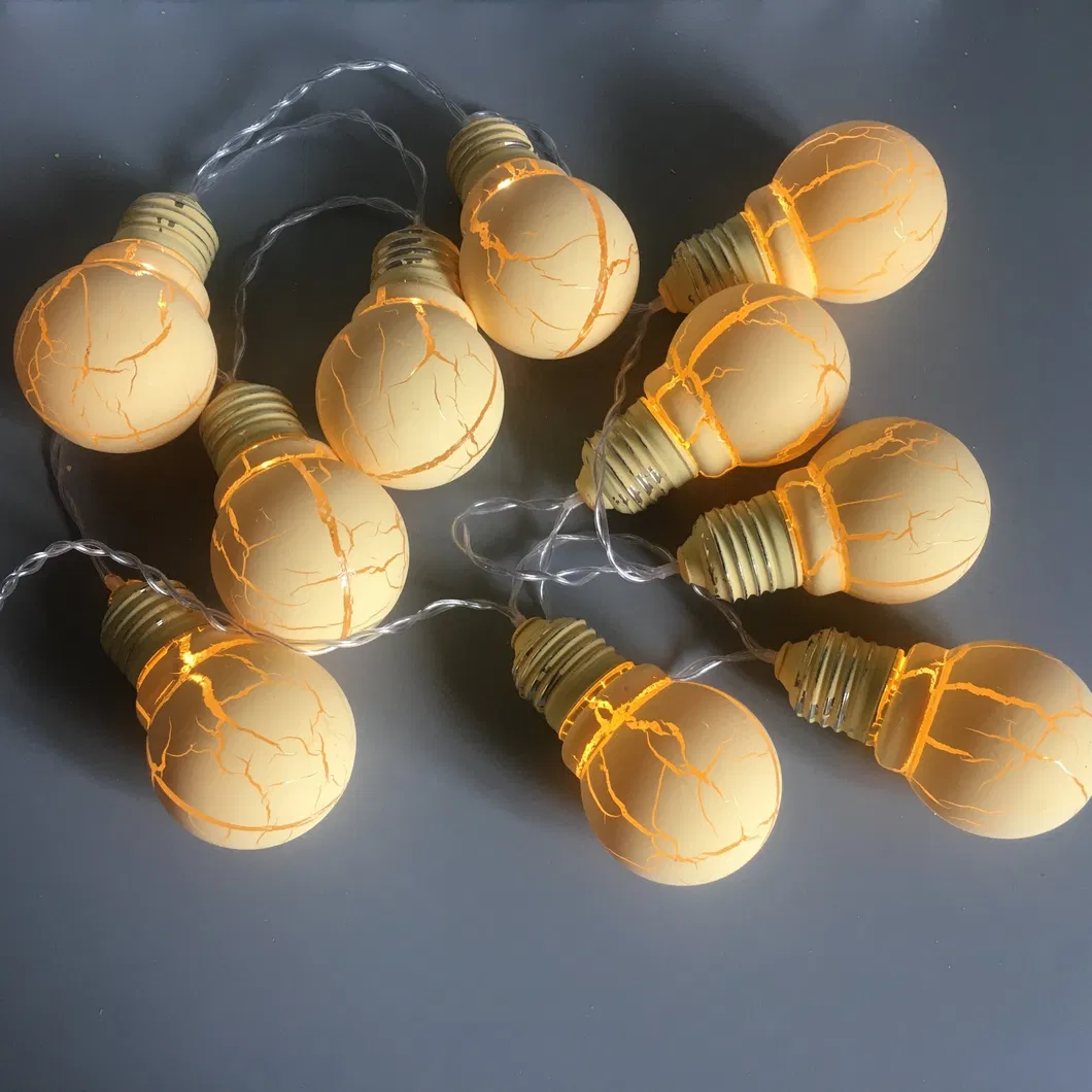 Luzes de Fada Retro em Forma de Bola Operadas por Bateria com 10 LEDs Brancos Quentes