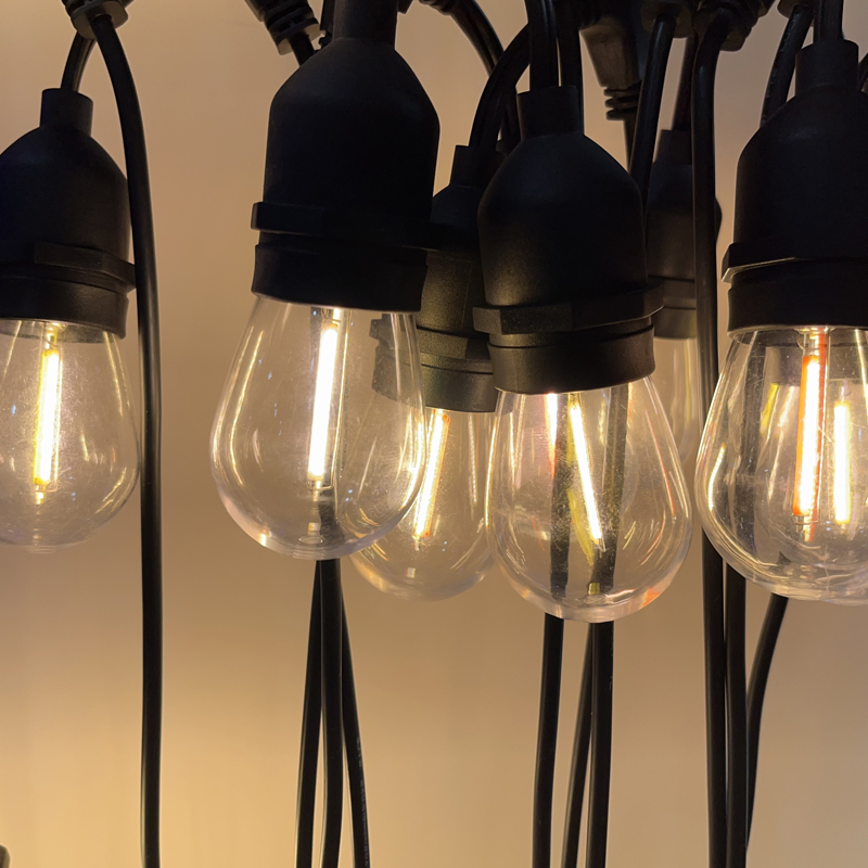 Luzes de Cordão LED ao Ar Livre à Prova d'Água Branco Quente IP65 - Pendurar Lâmpadas Vintage Edison