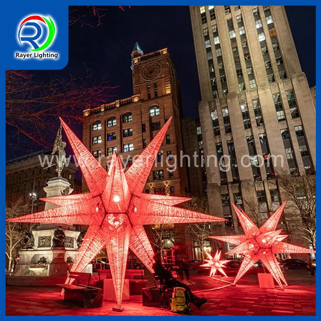 Luzes de Natal Decorativas LED com Motivo de Estrela ao Ar Livre para Jardim