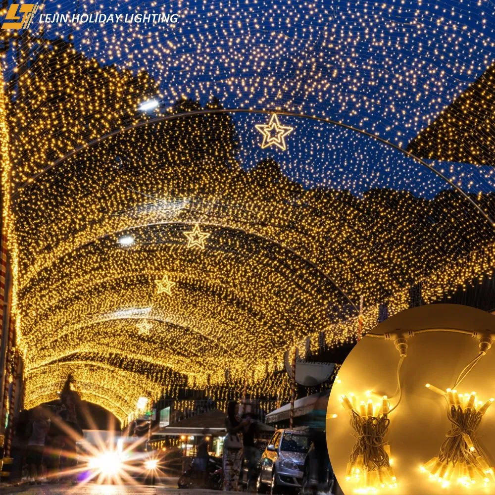 Decoração de Casamento em Shopping Mall para Festival ao Ar Livre à Prova d'Água Personalizada IP65 Luz de Cortina LED de Fio de Borracha Branco Quente