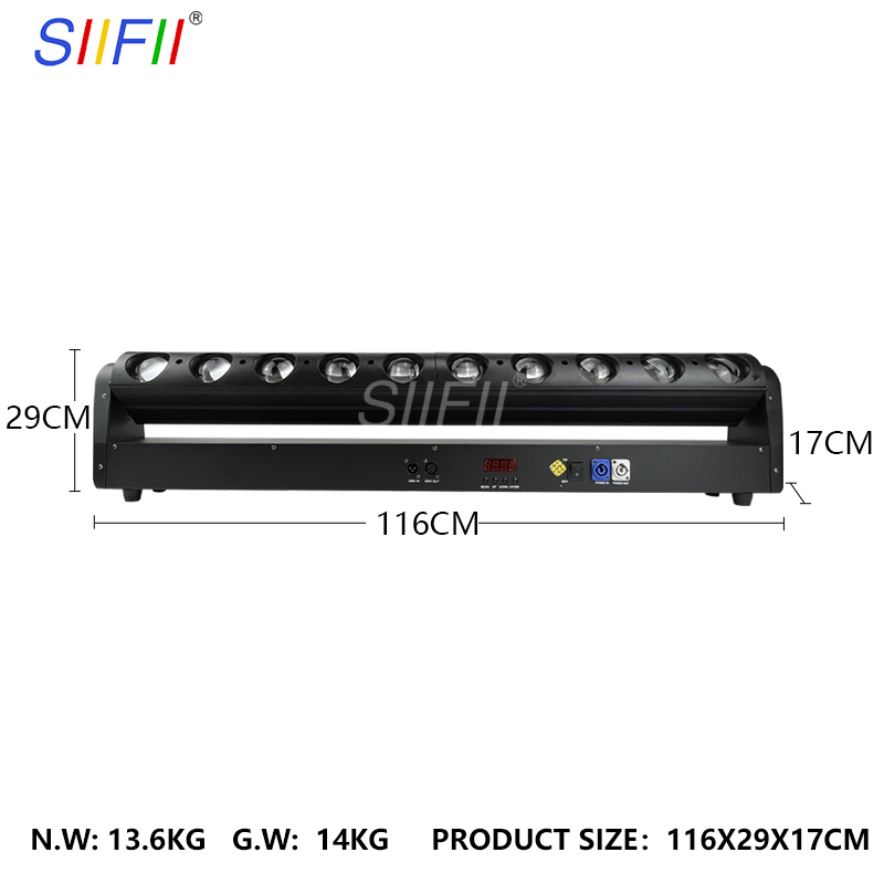 Iluminação Móvel LED Beam 10X40W RGBW para DJ de Ano Novo, Luzes de Disco de Natal, Projetor Musical