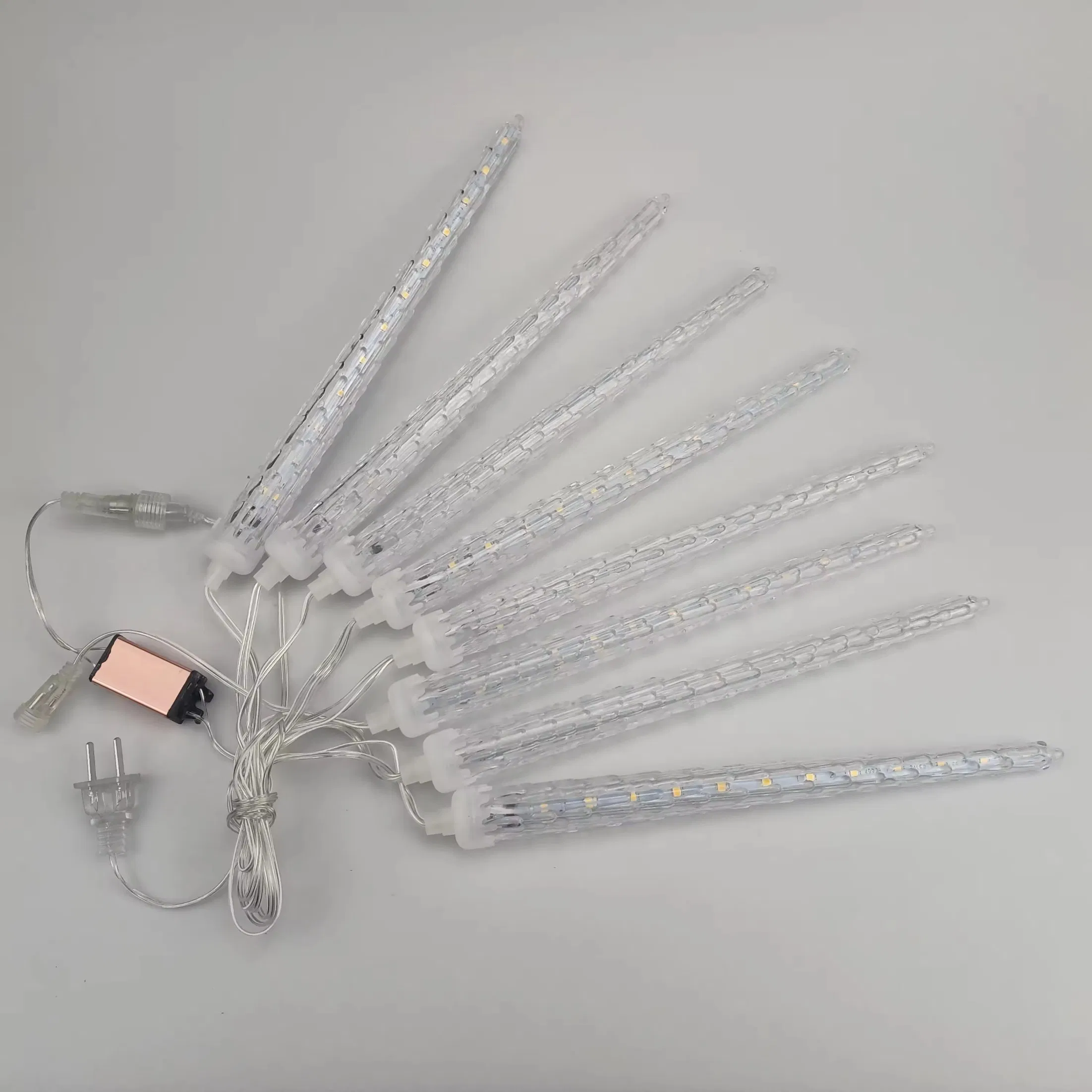 Luzes de Efeito de Queda de Neve - Luzes de Tubo de Chuva, Natal, Luzes de Gelo LED Cristal com Bateria para Exterior