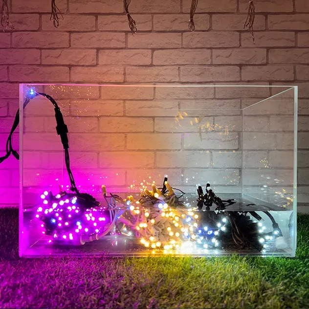 Guirlanda de Borracha Decoração de Natal de Fada Iluminação ao Ar Livre Conectável Uso de Projeto Luzes de Cordão LED 10m