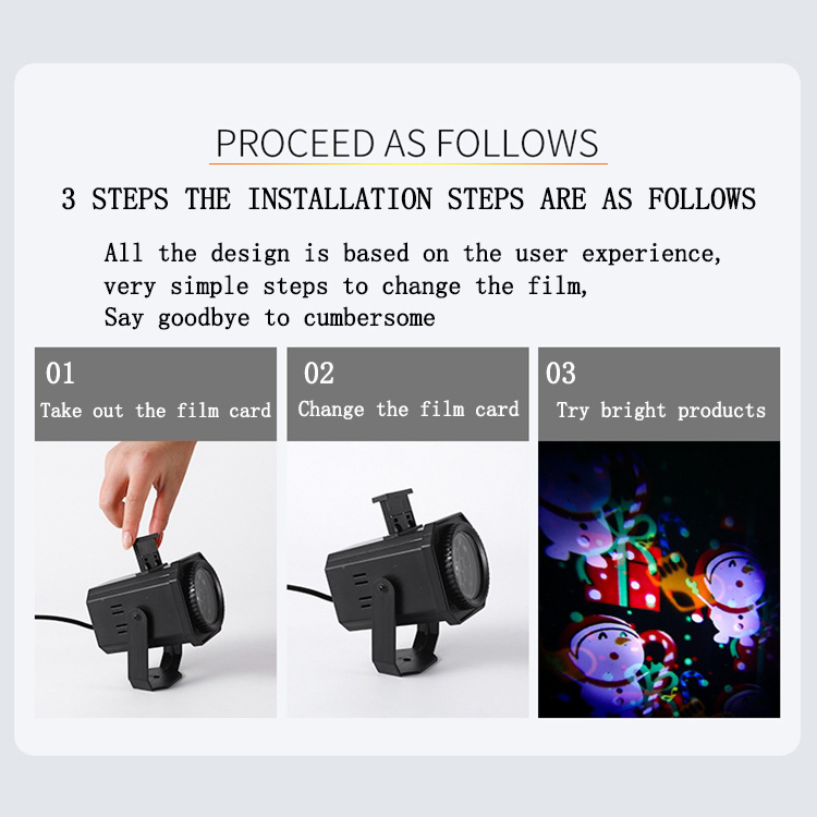 Projetor de Luzes de Natal LED para Cartão para Festas de Natal e Aniversário
