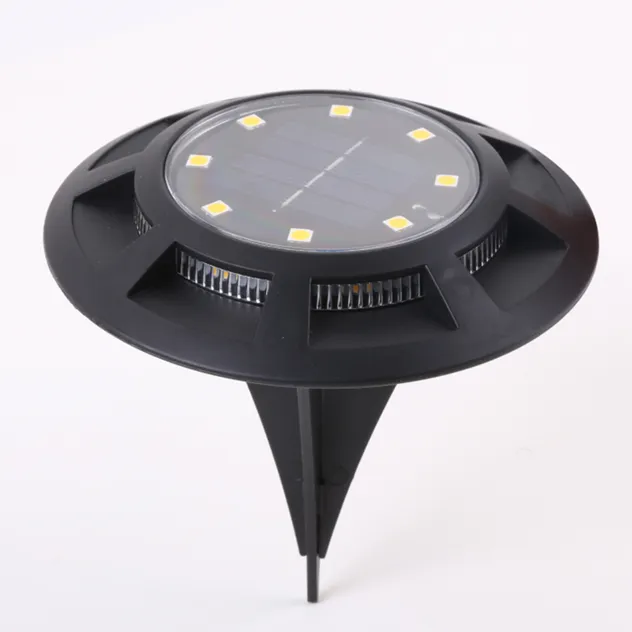 IP44 Luz de Ponto Solar com Estaca, 2-in-1 Luz Solar de Disco para Caminho ao Ar Livre, Pátio, Jardim, Decoração de Quintal