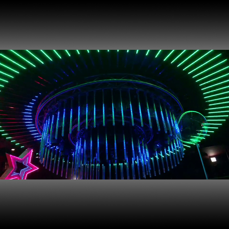 360 Grau Meteor DMX 3D Tubo LED Cinético Vertical de Noite 3D Luzes de Palco Chuva de Meteoros