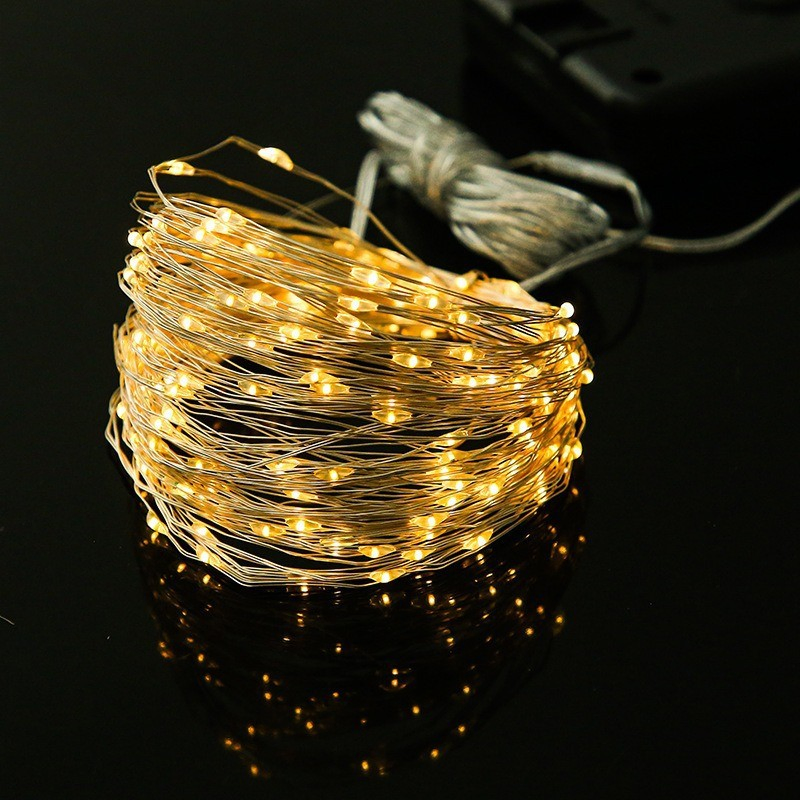 Fitas de Luzes de Fada LED com Controle Remoto Fio de Cobre 8mode Alimentadas por Bateria à Prova d'Água Decoração de Natal