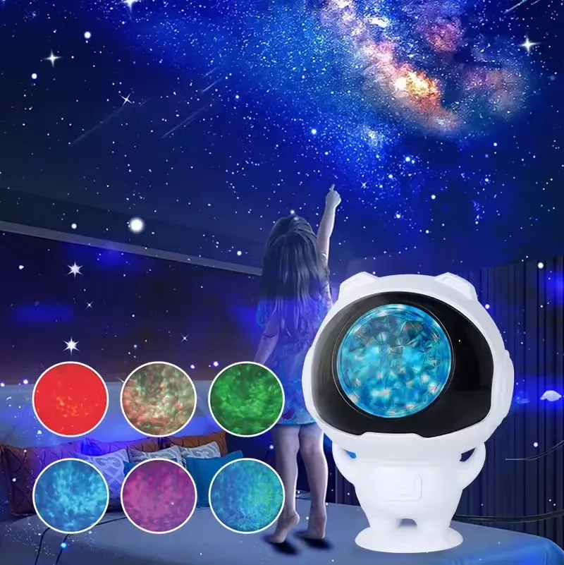 Luz projetora LED a laser de Natal RGB, astronautas, floco de neve, bola mágica, projetor de água em ripples, decoração de iluminação interna