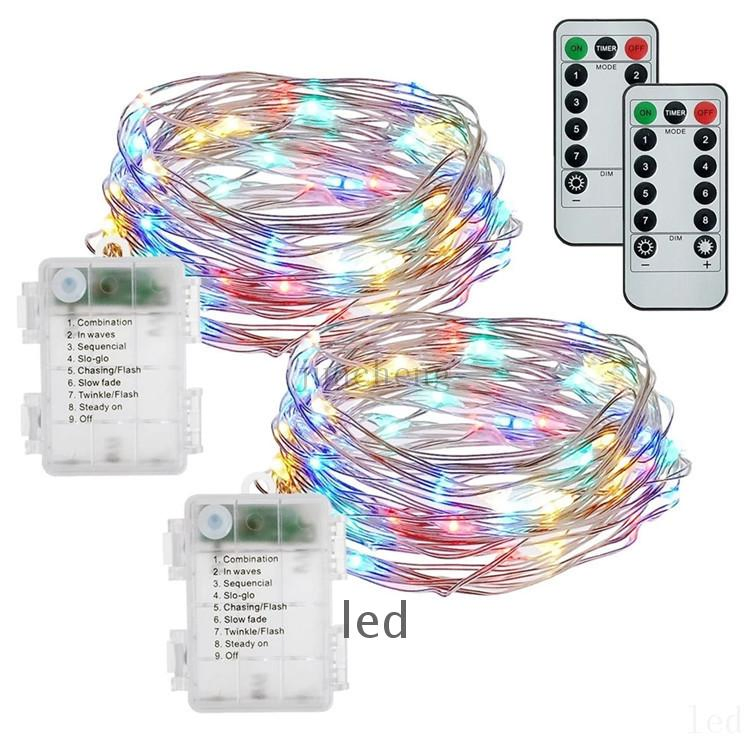 Fios de Luzes de Natal LED Decoração para Casa Impermeável Branco Quente Branco Frio/RGB Color10m 100m 200m Luzes de Fada LED com Controle Remoto Carregamento USB