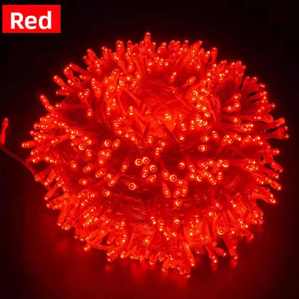 Decoração de Natal Solar Luzes de Natal LED Cordão de Luzes 100 Cordões de Luz LED 220V À prova d'água Opulenta Decoração de Festa de Casamento ao Ar Livre para as Férias