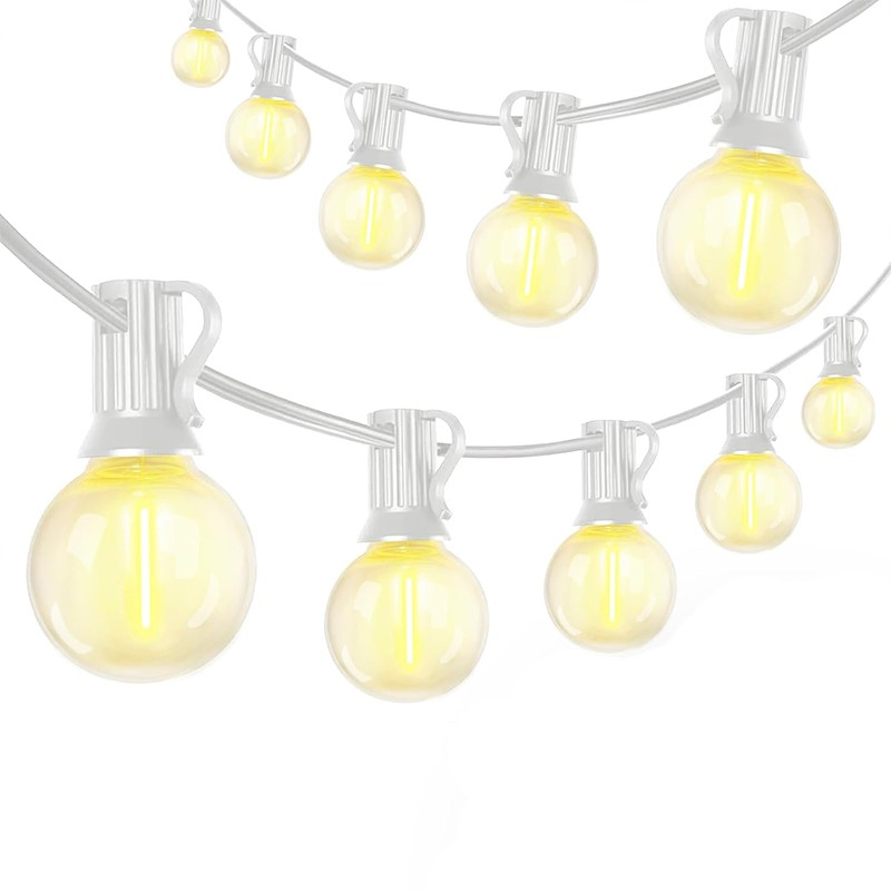 100FT Luzes de Cordão Externas à Prova d'Água St38 Luzes de Pátio LED em Globo com 24 Lâmpadas Vintage Edison