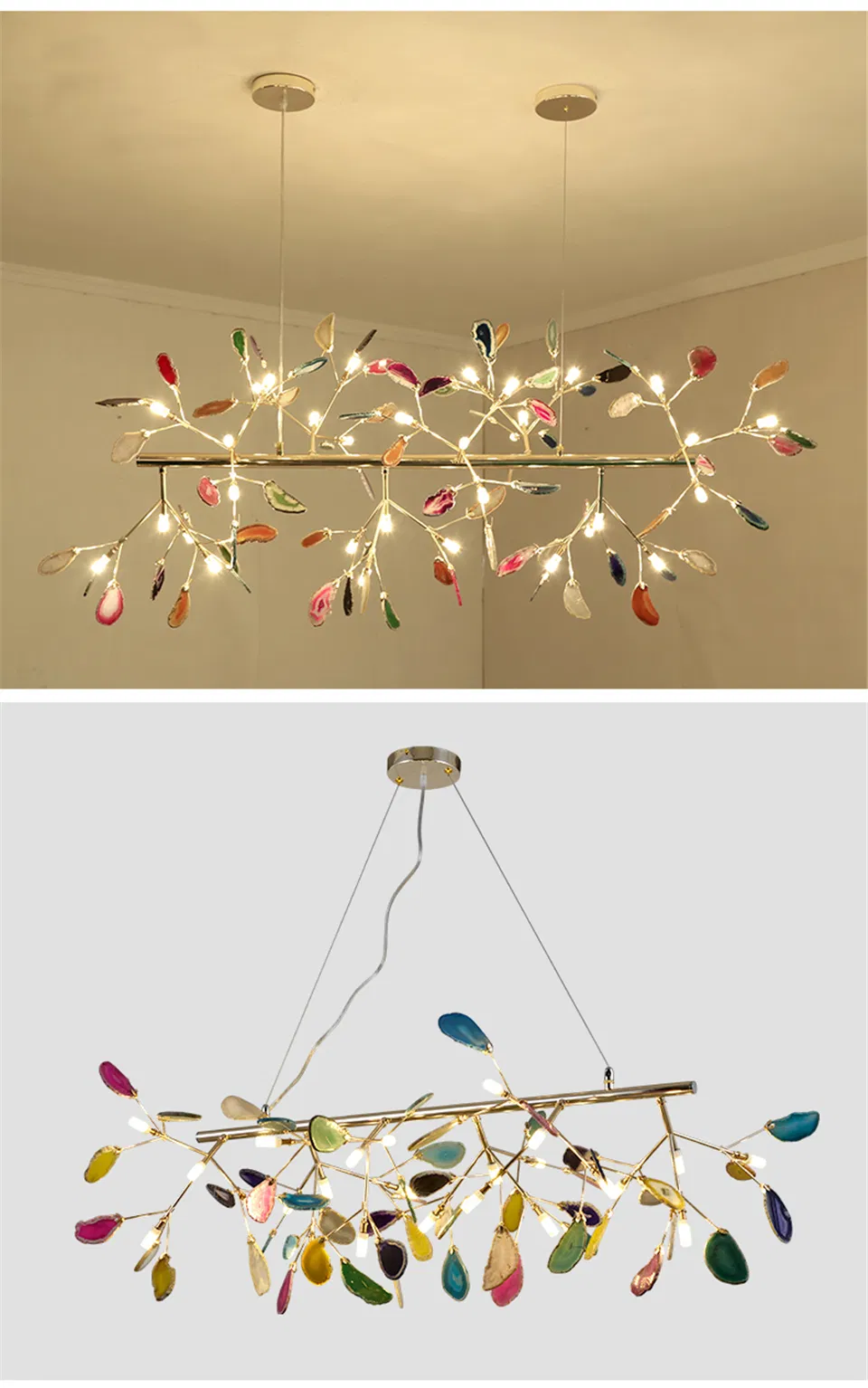 Luminária Pendente Vaga-lume Lustre de Ágata