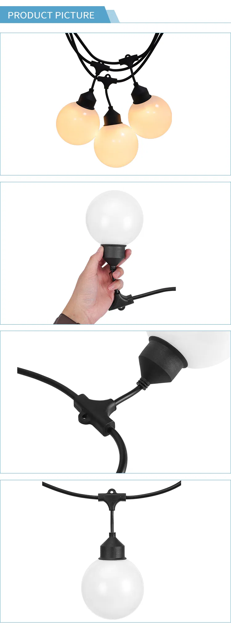 G125 Luzes de Natal LED em Corda à Prova d'Água Shatterpro Luzes LED Comerciais para Pendurar Luzes Externas