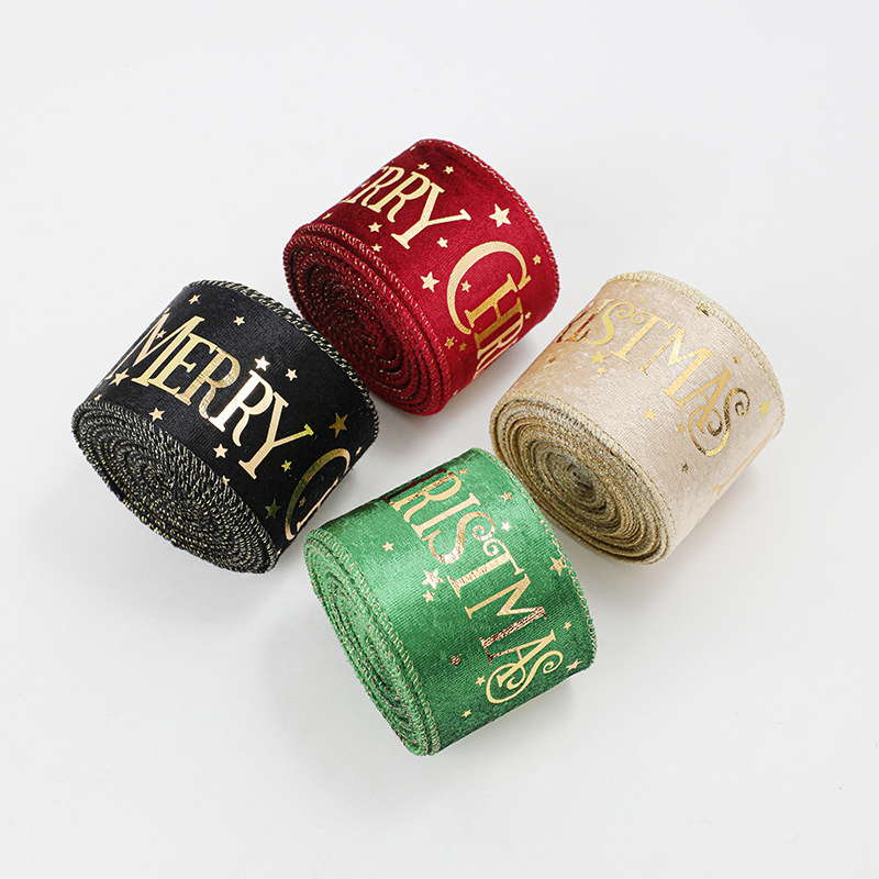 Produto Novo ODM Boutique Personalizado Fita de Natal Flock Santa Ornamentos Decoração para Porta da Frente