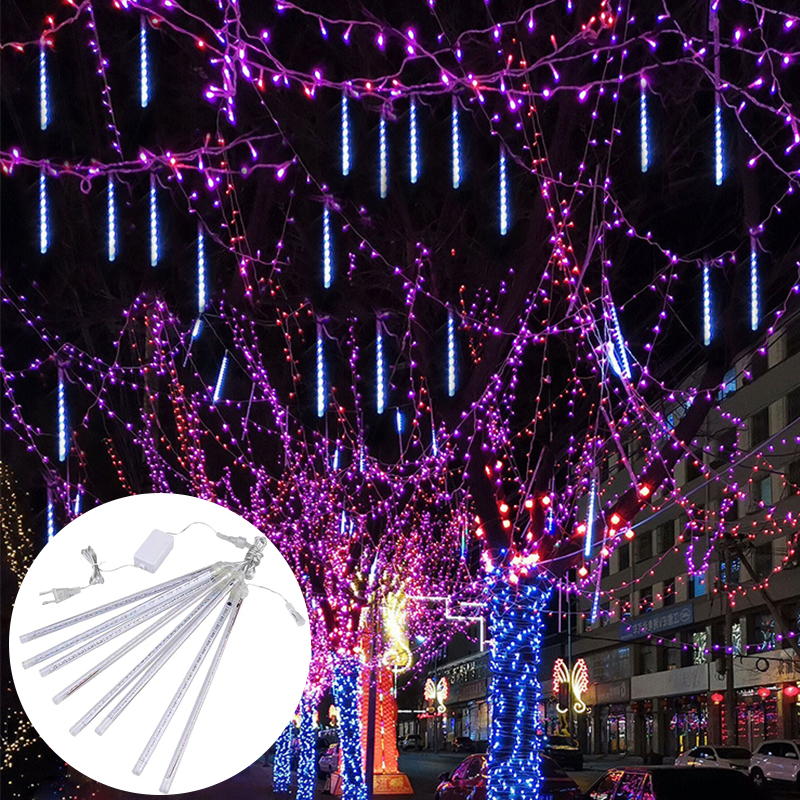 Iluminação de Natal para Árvore de Natal à Prova d'Água para Exterior com Efeito de Chuva de Meteoros