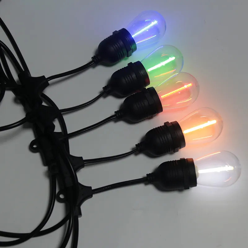 Corda de Luz Decorativa Festiva LED RGBW Brilhante para Exterior S14