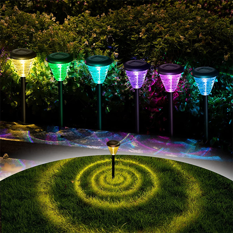 Luzes de Paisagem LED Solares com Mudança de Cor, Luzes de Caminho à Prova d'Água, Luzes de Jardim RGB Solares para Calçada