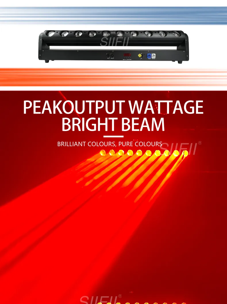 Luz de Cabeça Móvel LED 10X40W RGBW 4in1 com Flightcase DMX512 Projetores de DJ para Bar Festa KTV Lâmpada de Efeito de Natal