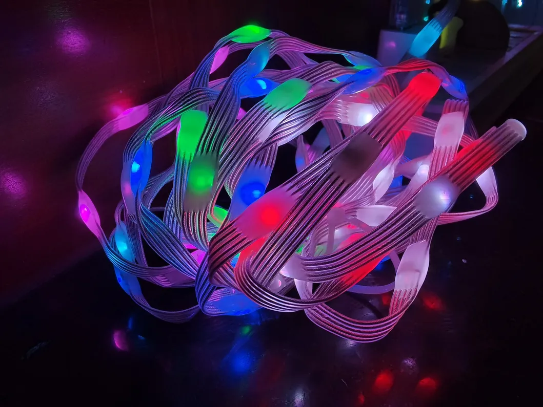 Fita de Luz de Natal Mini LED Fairy RGB IC à Prova d'Água Multicolorida