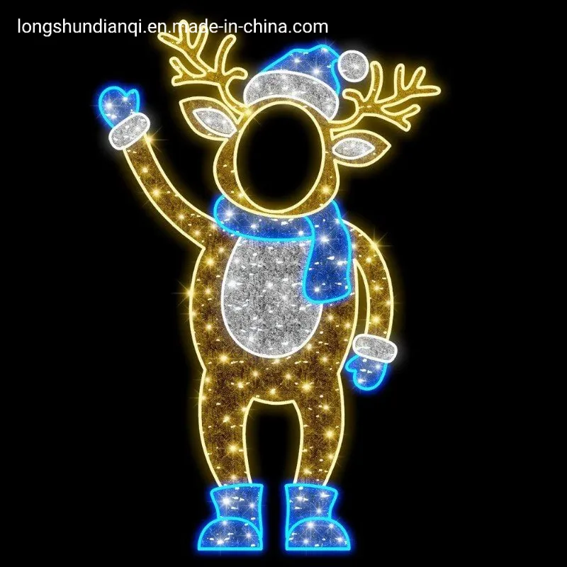 Iluminação de Projetor de Motivo de Rena LED para Exterior 3D Ornamento de Natal Luzes de Jardim