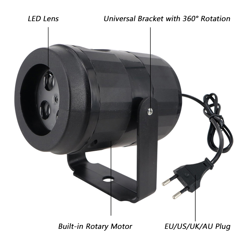 Projetor de Luz de Neve de Natal, Luz de Projeção de Floco de Neve LED Rotativa à Prova d'Água, Luz de Projeção de Natal LED