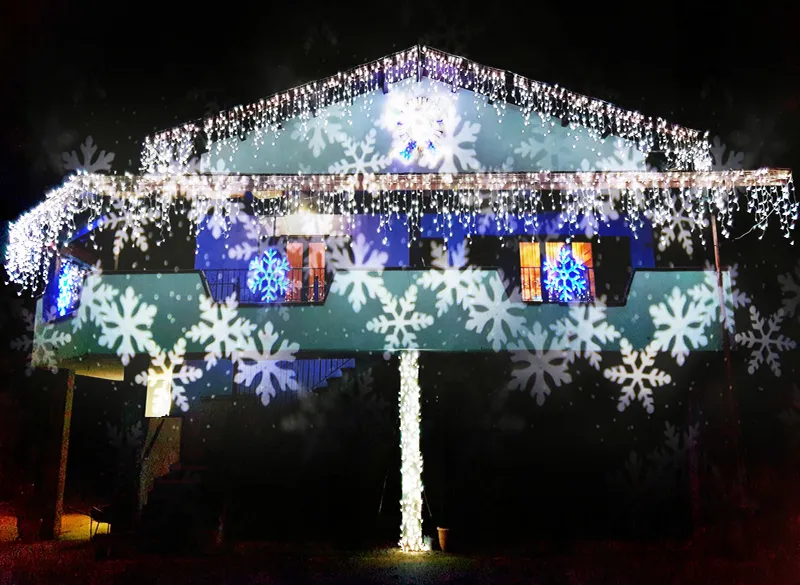 Venda de Novos Produtos Ornamentos de Natal Projetor LED de Janela Luzes de Projeção de Flocos de Neve em Movimento para Decoração de Parede