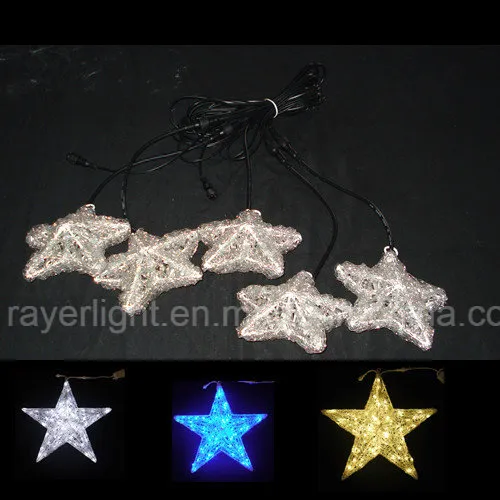 Luzes de Natal Decorativas LED com Motivo de Estrela ao Ar Livre para Jardim
