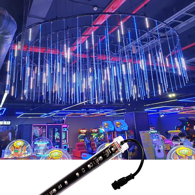 360 Grau Meteor DMX 3D Tubo LED Cinético Vertical de Noite 3D Luzes de Palco Chuva de Meteoros