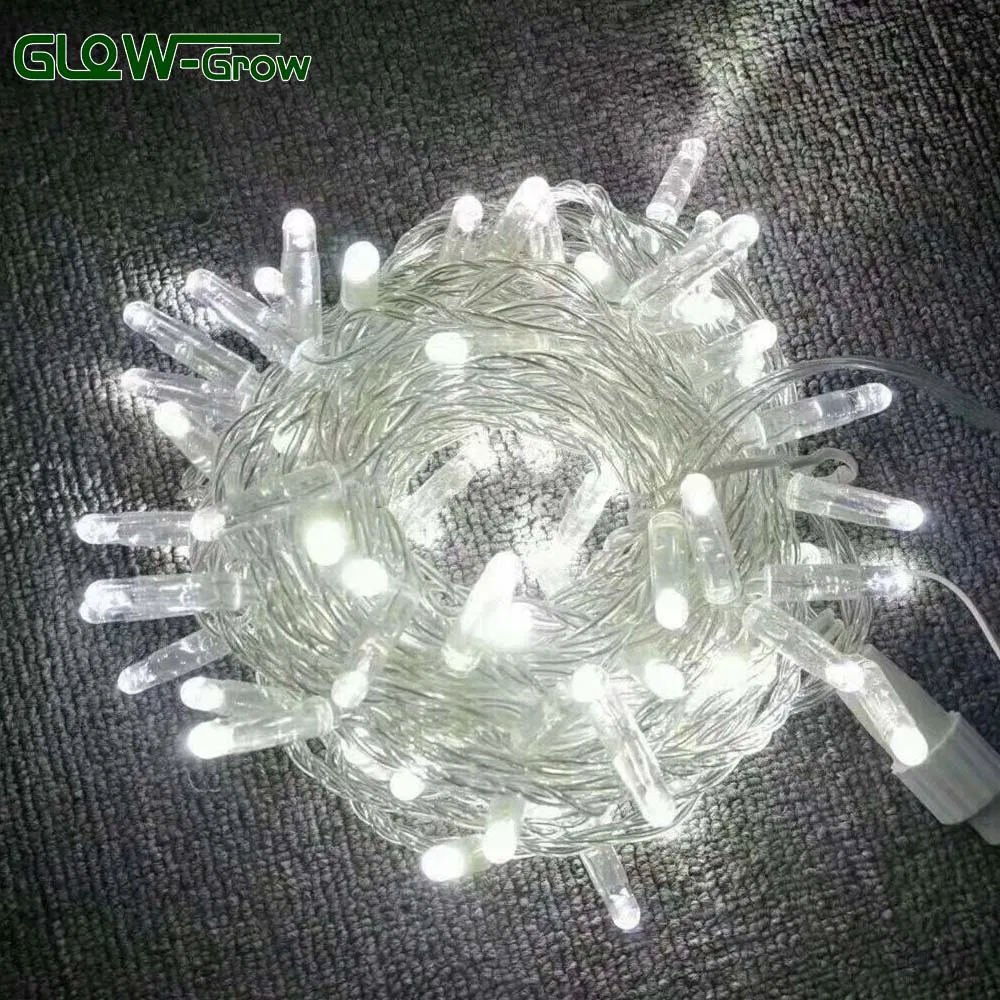 Fio de LED de Natal em Branco Quente CE RoHS PVC para Decoração de Férias ao Ar Livre no Pátio