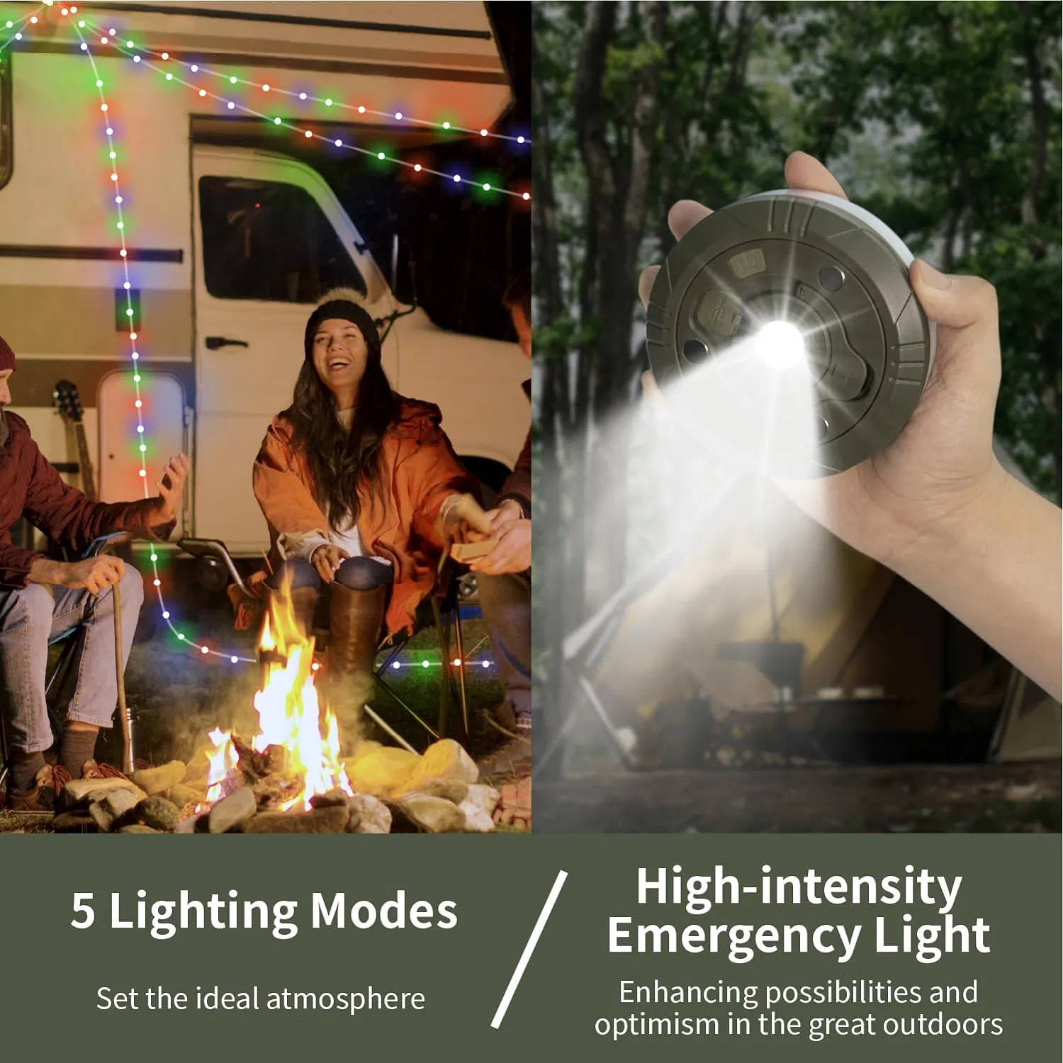 Luz de Cordão de Camping LED ao Ar Livre à Prova d'Água Decorativa Luz de Cordão de Camping Luzes de Natal Fadas
