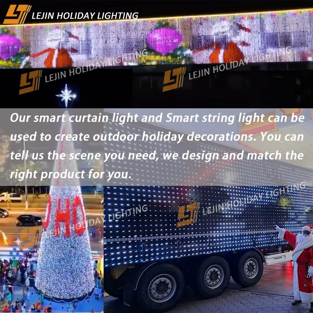 DMX 512 Programável DIY Ao Ar Livre Impermeável Borracha 10m 66V Personalizado Fada Natal Árvore Festival Decoração Luzes de String LED RGB