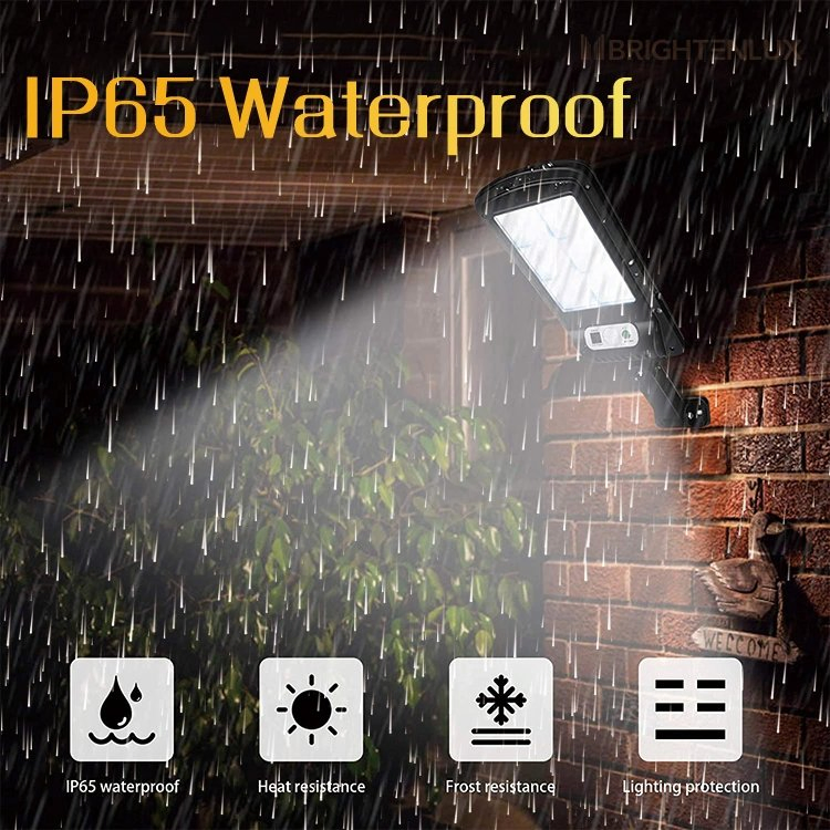 IP65 Luz Solar LED à Prova d'Água com Sensor de Movimento PIR Lâmpada Solar de Segurança para Parede com Controle Remoto