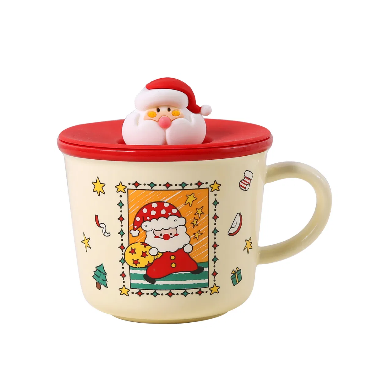 Produtos de Decoração de Ornamentos de Caneca de Café Reutilizável de Natal do Papai Noel por Atacado