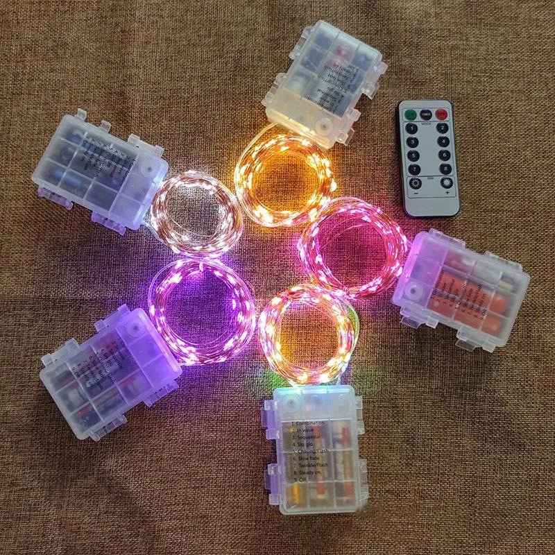 Fios de Luzes de Natal LED Decoração para Casa Impermeável Branco Quente Branco Frio/RGB Color10m 100m 200m Luzes de Fada LED com Controle Remoto Carregamento USB