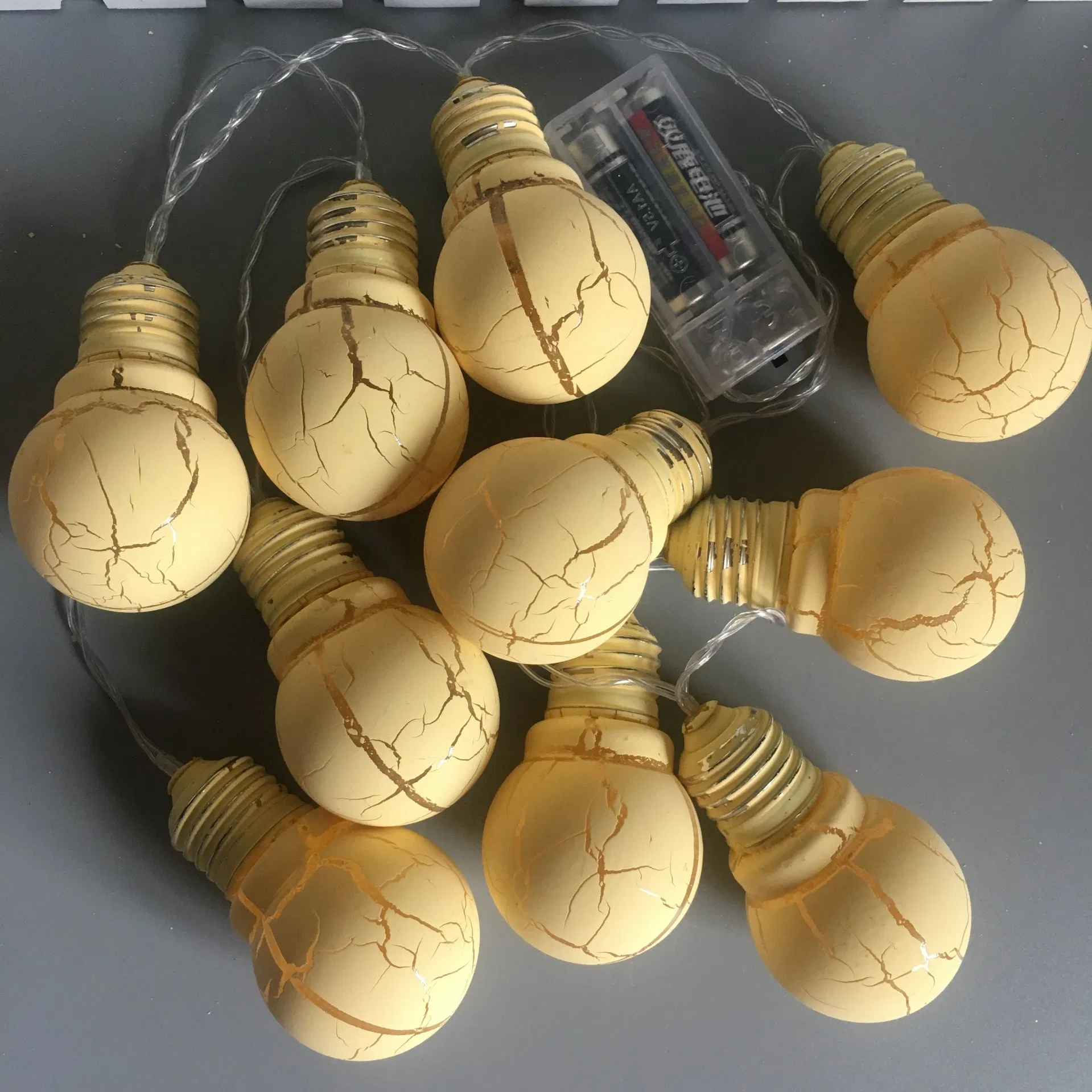 Luzes de Fada Retro em Forma de Bola Operadas por Bateria com 10 LEDs Brancos Quentes
