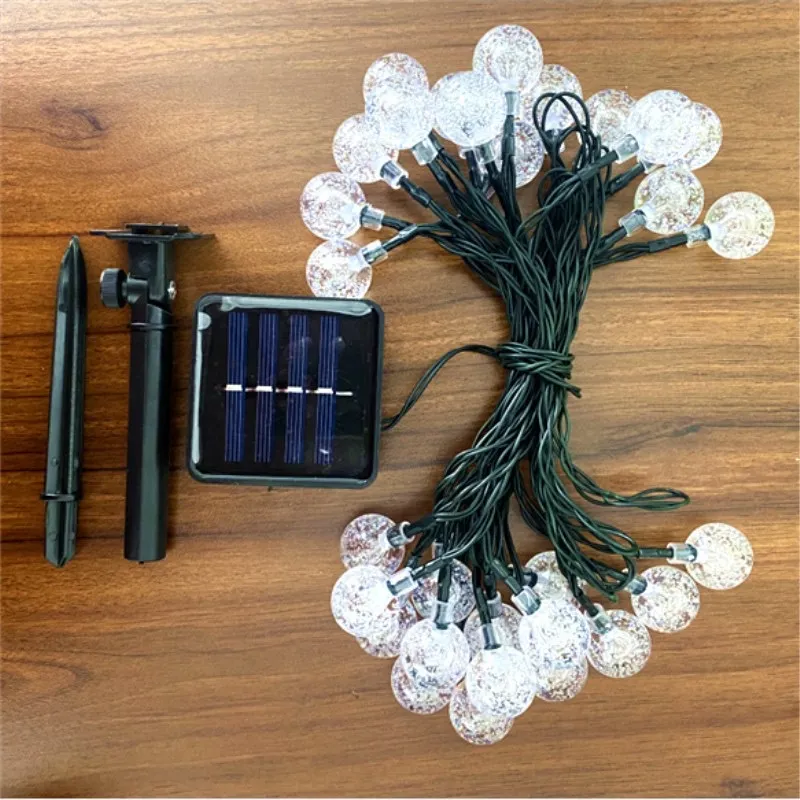 Fitas de Luzes LED Solares à Prova d'Água para Festa de Jardim ao Ar Livre Decoração de Natal com 3 Modos